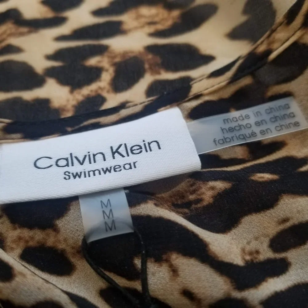 Calvin Klein Jaguar Animal-Print St. Tropez Tie-Front Maxi Cover-up Size… - Picture 7 of 9